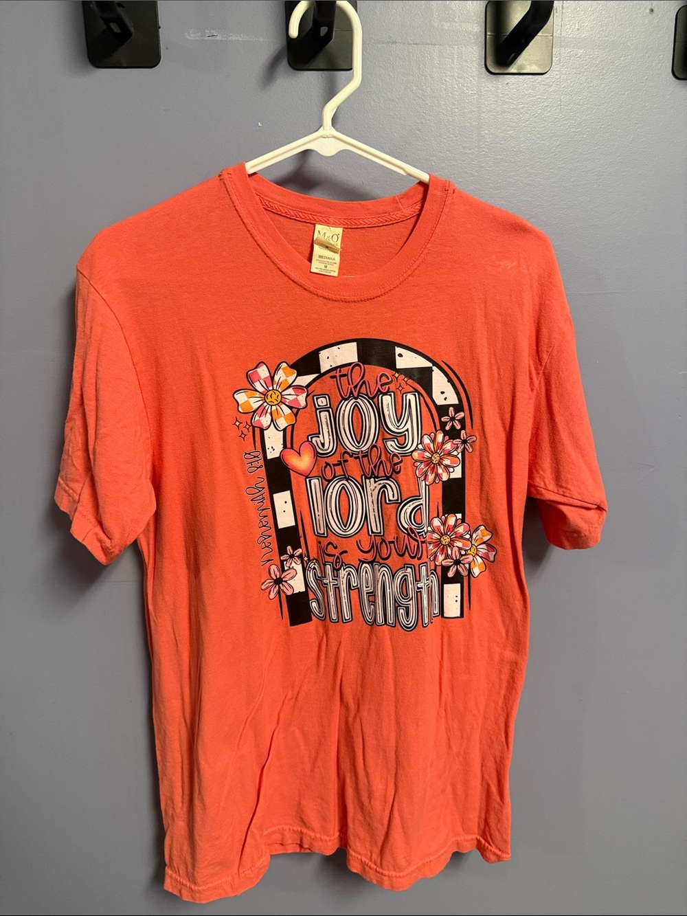 Women’s Orange Graphic Tee - "The Joy of the Lord"